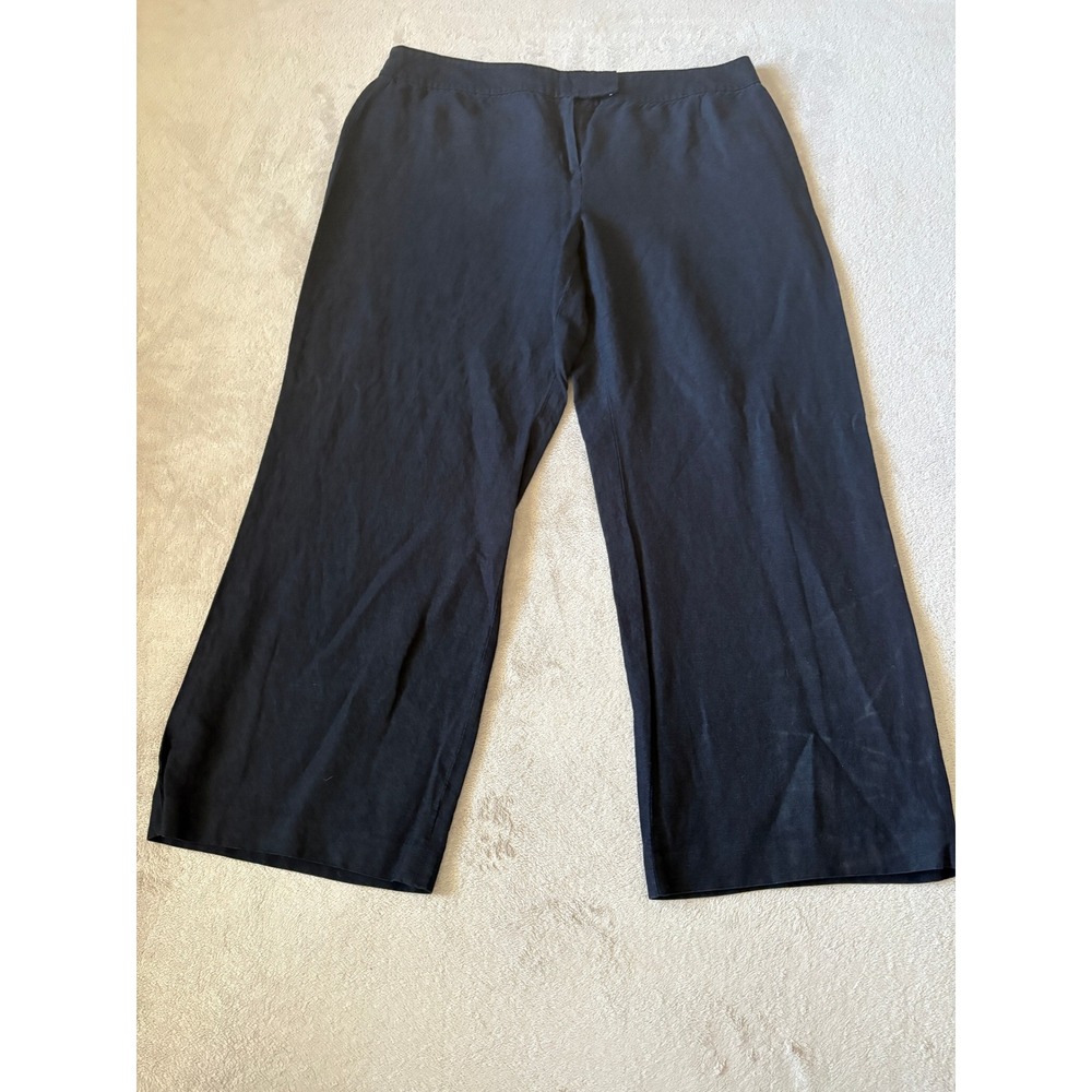 Jones Wear Wide Leg Cropped Pants High‎ Waist Career Casual Black Trousers